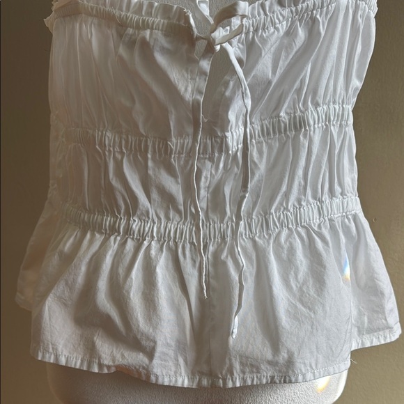Madewell White Poplin Sophia Peplum Summer Casual Tank Top Blouse Size XL - Picture 15 of 16